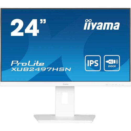  24" WHITE IPS-panel, 1920x1080, USB-C Dock (65W PD, LAN, DP-OUT, USB3x3.2+1xC(7,5W)) 15cm Height Adj. Stand, 1ms, 250cd/m², Speakers, USB-C, HDMI, DisplayPort (23,8" VIS) Cene