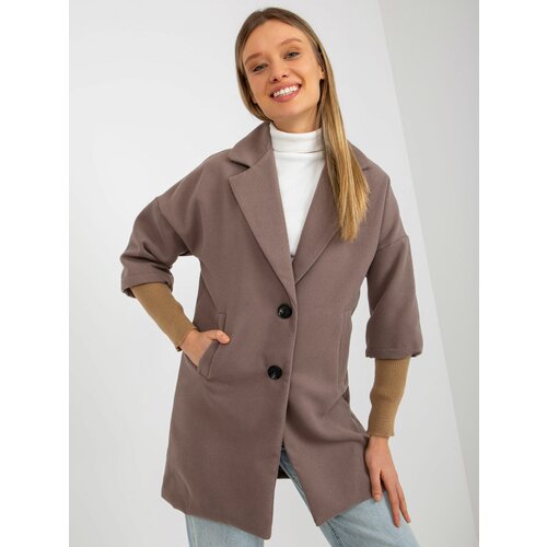 Fashion Hunters Brown coat with cuffs by OCH BELLA Slike