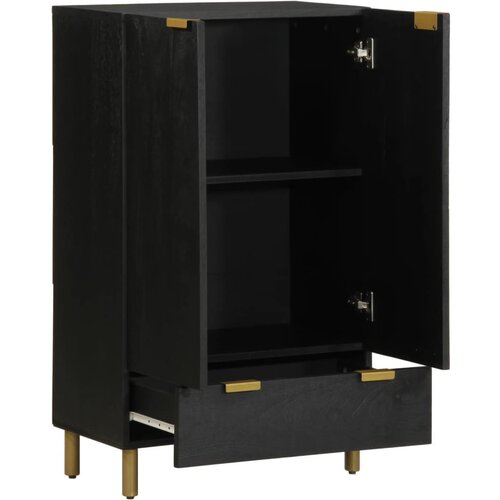 Maison Chic Visoka omarica - Komoda - Predalnik črna 60x33x100 cm Izoblikovan les, (21721543) Slike