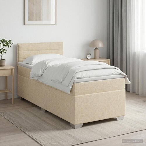  Boxspring krevet s madracem Krem 80 x 200 cm Tkanina Cene