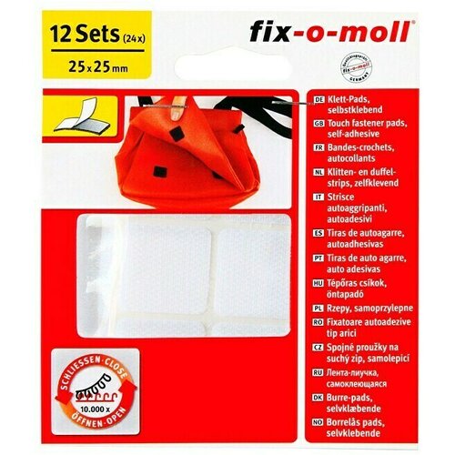 Fix-o-moll podmetač na čičak (25 x 25 mm, bijele boje, lijepljenje, 12 kom.) Cijene