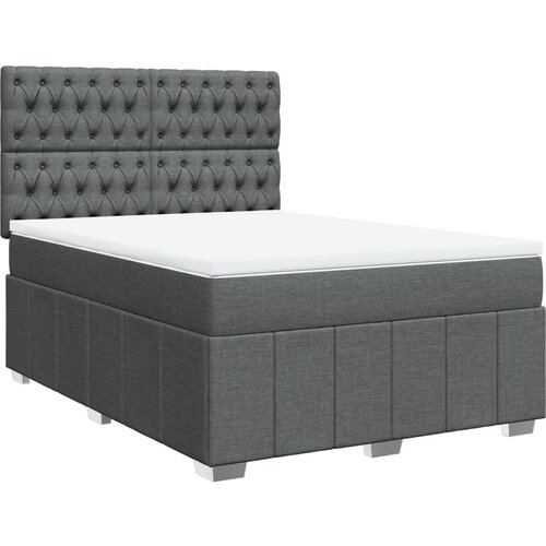 Maison Chic Box spring posteljni - Vzmetna postelja z vzmetnico temno siv 140x190 cm blago SL18081, (21894478) Cene