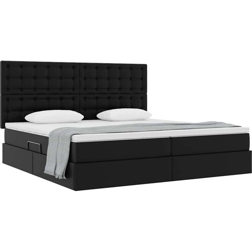  Krevet s od storage s madracem Crna 200 x 200 cm Lažna koža Slike