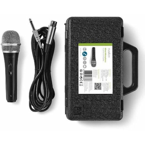 Nedis MPWD50CBK karaoke mikrofon, 6.35mm -72dB+, sensitivity, 50Hz-15kHz, 5.0m + kofer Slike