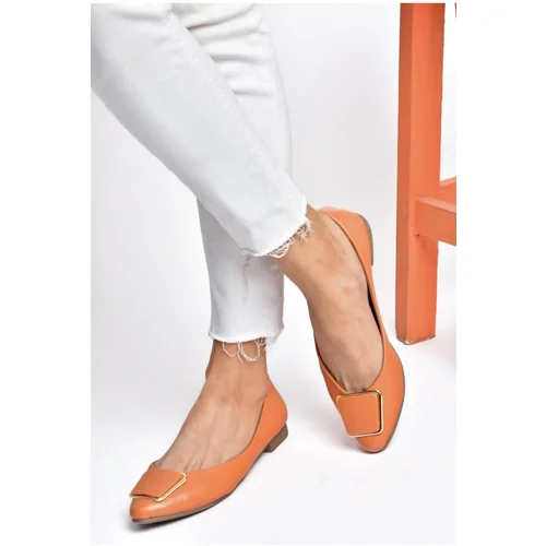 Fox Shoes P726776309 Orange Women's Flats with Buckles Accessory