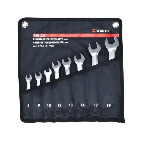 W&amp;uuml;rth red stripe set okasto-vilju&amp;scaron;kastih ključeva ok 8-19, 8 komada (5754101908) Slike