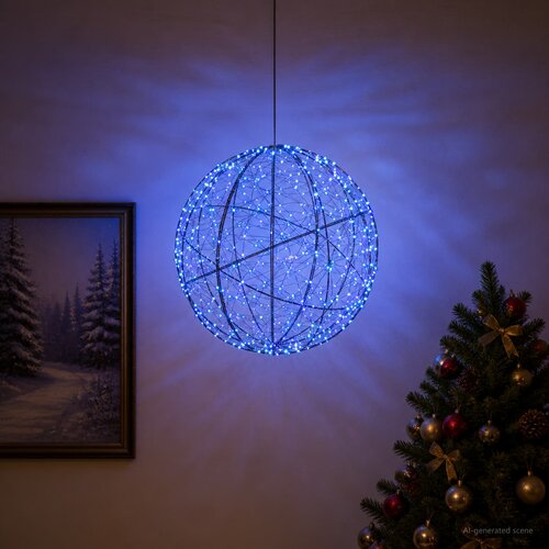  Božićni vrh svjetla 750 LED lampica Plava Promjer 50 x 52 cm Slike