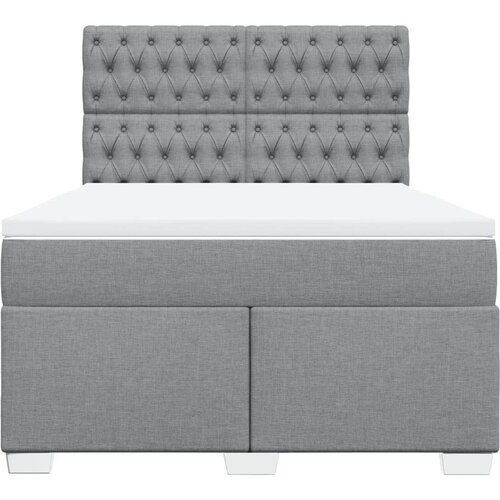 VidaXL Krevet box spring s madracem svjetlosivi 140x200 cm od tkanine Slike