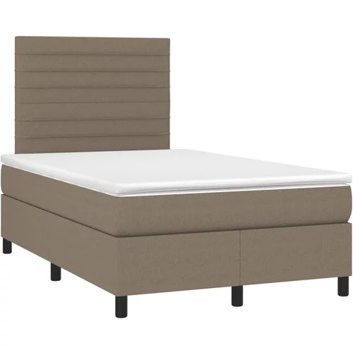 vidaXL Box spring postelja z vzmetnico taupe 120x190 cm blago, (21111635)