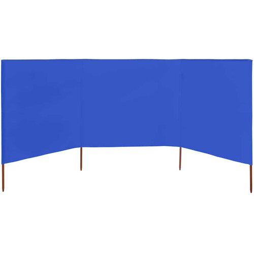  Vjetrobran s 3 panela od tkanine 400 x 120 cm azurno plavi Slike