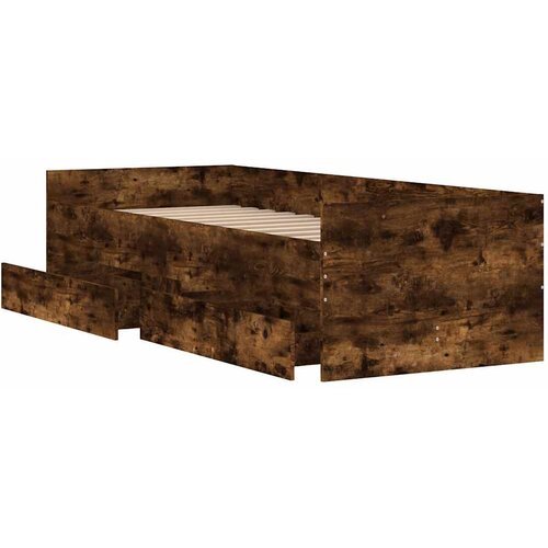  Okvir kreveta s ladicama boja dimljenog hrasta 90 x 190 cm Slike