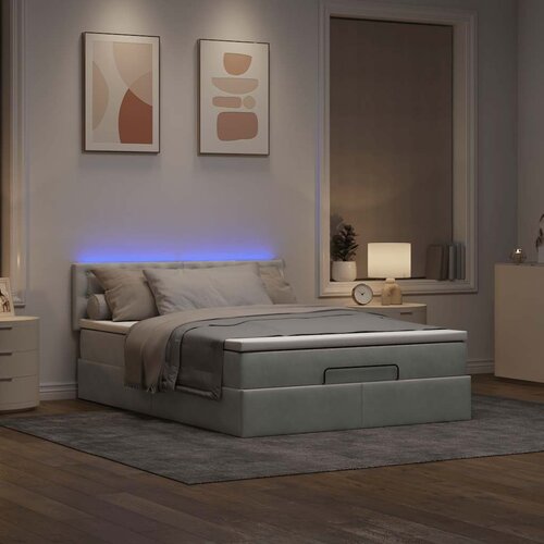 VidaXL Otomanski krevet s madracem i LED 140x200 cm bar&amp;scaron;unasti Slike