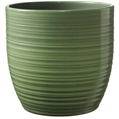 SK Okrugla tegla za biljke (Vanjska dimenzija (ø x V): 16 x 15 cm, Lisno zelena, Keramika, Sjaj)