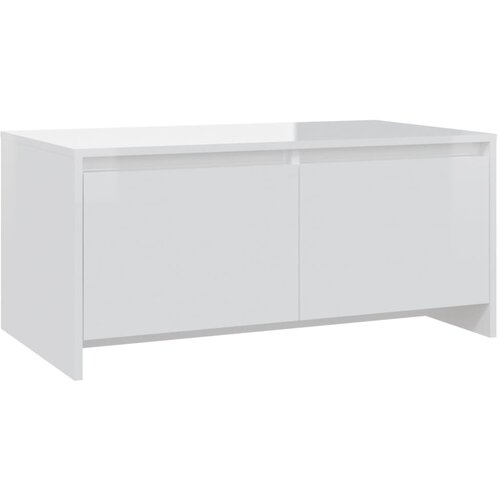 vidaXL Klubska mizica visok sijaj bela 90x50x41,5 cm iverna plošča, (20715597) Cene