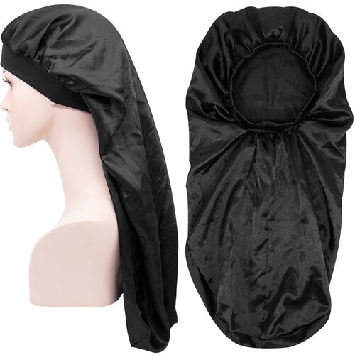 INF Dolga spalna kapa iz satena Black, (21276393) Slike