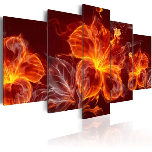  Slika - Fiery Flowers 100x50