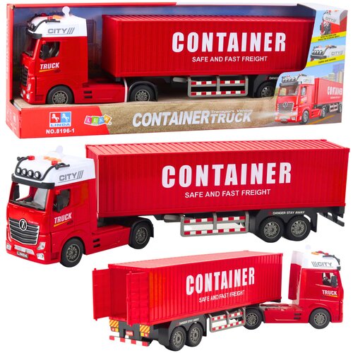 Transport Truck With Container Lights Sounds Red Slike
