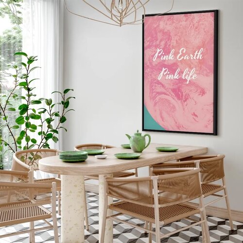  Slika - Pink Earth Pink Life (1 Part) Vertical 60x90 U crnom drvenom okviru Cene