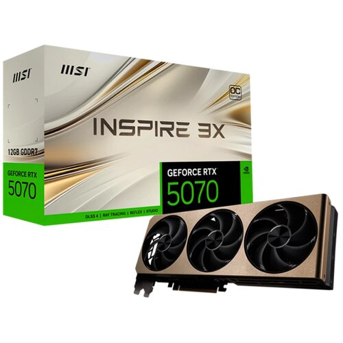 MSI Grafička kartica GeForce RTX 5070 INSPIRE 3X OC, 12GB GDDR7, 192bit, PCI-E Gen5 Cijene