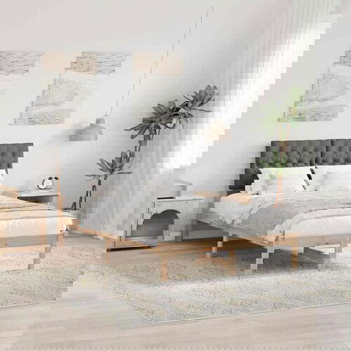 vidaXL Krevetni okvir s tapiciranim uzglavljem Smeđa 120 x 190 cm Cijene