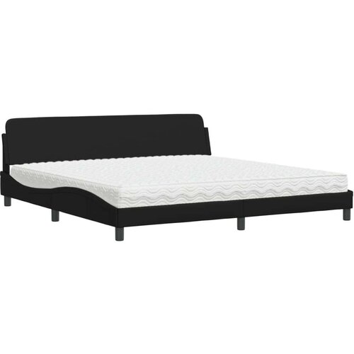 VidaXL Krevet s madracem crni 200x200 cm od umjetne kože Slike