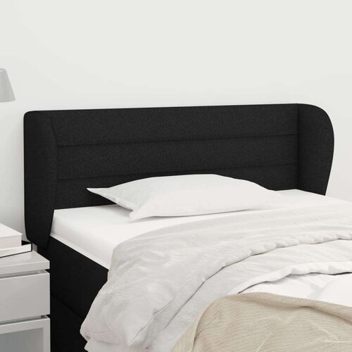  Uzglavlje s u&amp;scaron;ima crno 103x23x78/88 cm od tkanine Slike