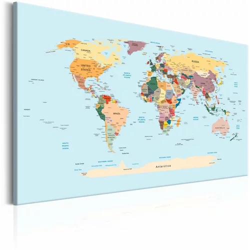  Slika - World Map: Travel with Me 120x80