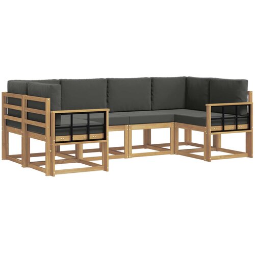  Set vanjskih sofa 6 kom. Bijela i antracit Smeđa 245 x 128,5 x 73 cm Slike