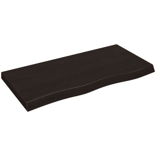 Maison Chic Stenska polica - Viseča Polica temno rjava 100x50x(2-6) cm trdna hrastovina, (21784789) Cene