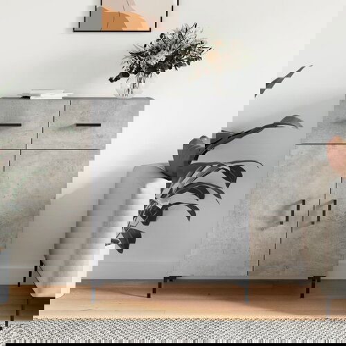 vidaXL Komoda betonsko siva 69,5x34x90 cm inženirski les Cene