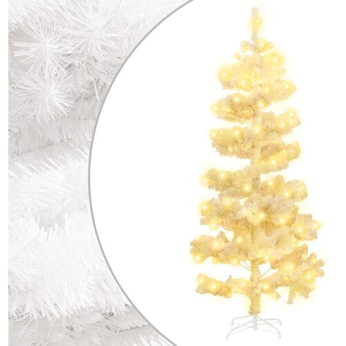 vidaXL Novoletna jelka s stojalom in LED diodami bela 150 cm PVC Cene