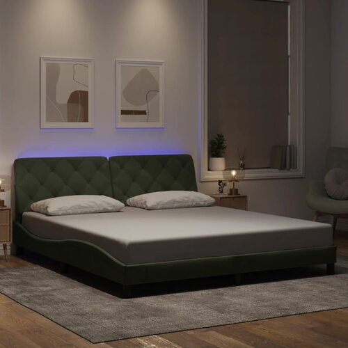 Furnova Posteljni okvir z LED lučkami svetlo siv 180x200 cm žamet, (21934096) Slike