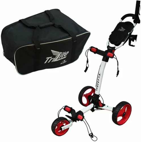 Axglo TriLite 3-Wheel SET White/Red Ručna kolica za golf