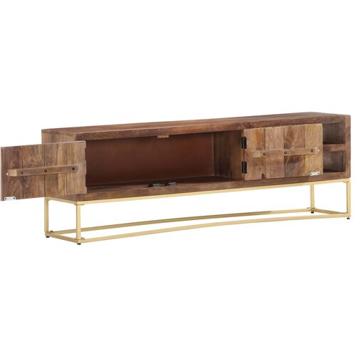 Maison Chic TV omarica - TV stojalo - Televizijska omarica 138x30x46 cm trden mangov les, (21699498) Slike
