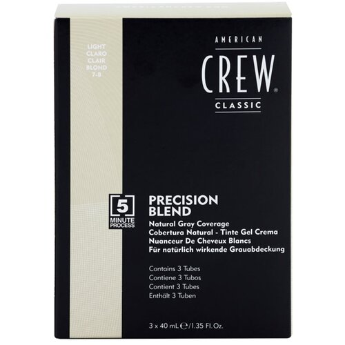 American Crew Classic Precision Blend barva za lase za sive lase odtenek 7-8 Light 3x40 ml Slike