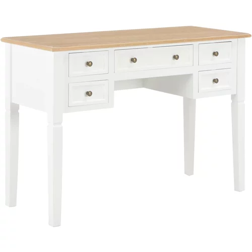  Pisalna miza iz lesa 109,5x45x77,5 cm bela