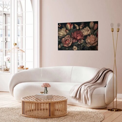  Plakat Flowers on a Turquoise Background 90x60 Cene