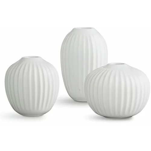 Kähler Design Komplet 3 belih keramičnih vaz Hammershoi Miniature