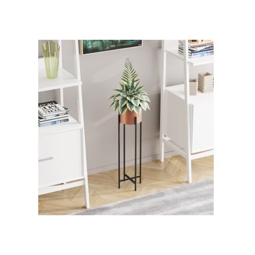 WALLXPERT Dekorativna saksija GED-025-B, 23x78x23 cm, Crno-terakota Cijene