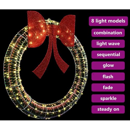  Vijenac s 150 LED svjetlima Topla bijela 121 x 121 x 10 cm PET Slike