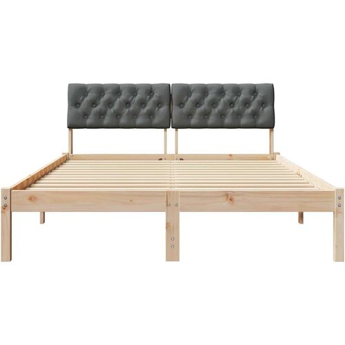  Okvir kreveta smeđe i tamnosivo 150 x 200 cm Masivna borovina Slike