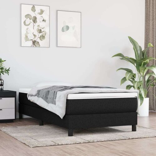  Za krevet s oprugama crni 100 x 200 cm od tkanine Slike
