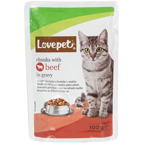 Lovepet Porcija za macke govedina Love Pet 100g Cene