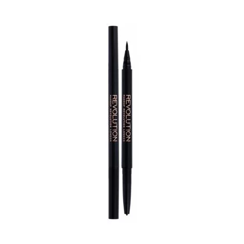 Revolution awesome dual eyeliner felt & kohl dvostrana olovka za oči 0,18 g nijansa black