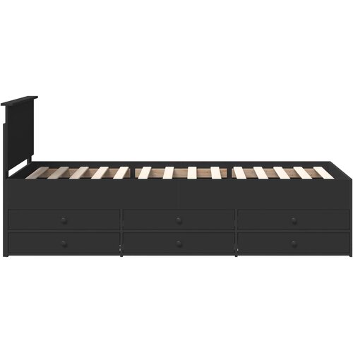  Krevet na dan s ladicama Crna 100 x 200 cm Konstruirano drvo Slike