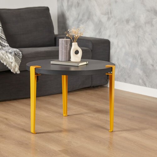 Woody Fashion Sto za dnevnu sobu Fregoia Anthracite Yellow Slike