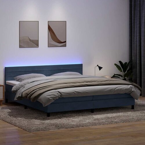 vidaXL Box spring krevet s madracem tamnosivi 180x220 cm bar&scaron;unasti Cijene