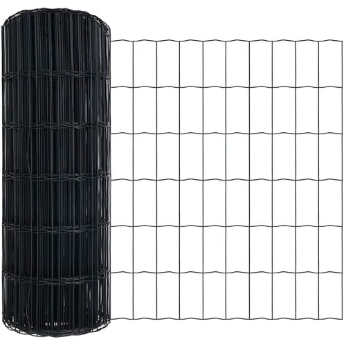 Euro ograda 0,6 x 10 m Željezo prekriveno PVC-om Siva Slike