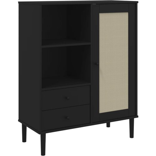 Maison Chic Komoda - Predalnik SENJA videz ratana črna 90x40x112 cm trdna borovina, (21718894) Cene