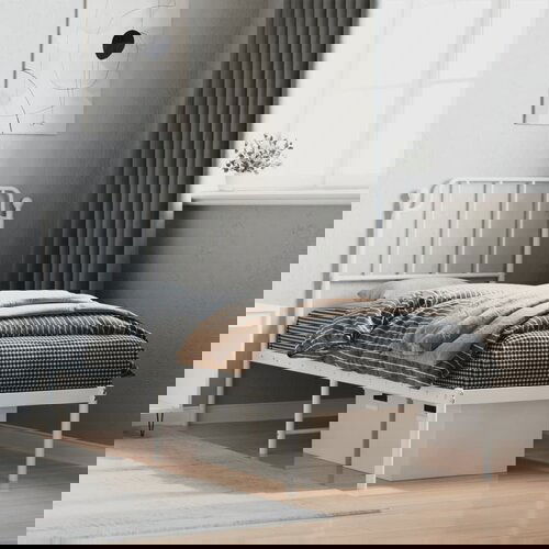 vidaXL Metalni okvir krevet bez madraca s uzglavljem bijeli 75x190 cm Cijene